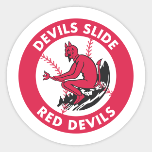 Devils Slide Red Devils Baseball Sticker